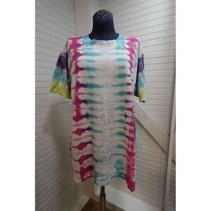 Geometric Pattern Tie dye tshirt size large UNISEX‎ Boho colorful